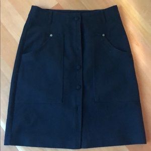 Black felt Fever front button skirt